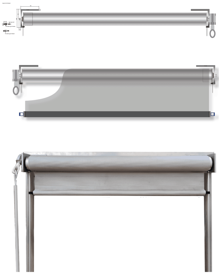 Senkrechtmarkise JANNA mit Kurbelgetriebe